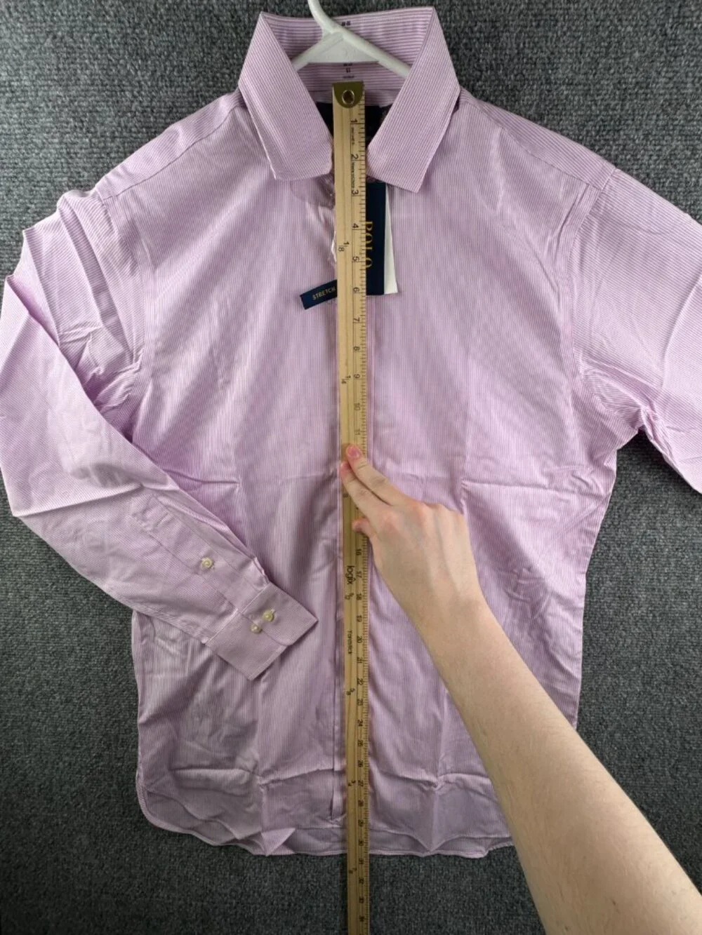 NWT Polo Ralph Lauren Pink Striped Classic Fit Easy Care Cotton Stretch 15 32/33
